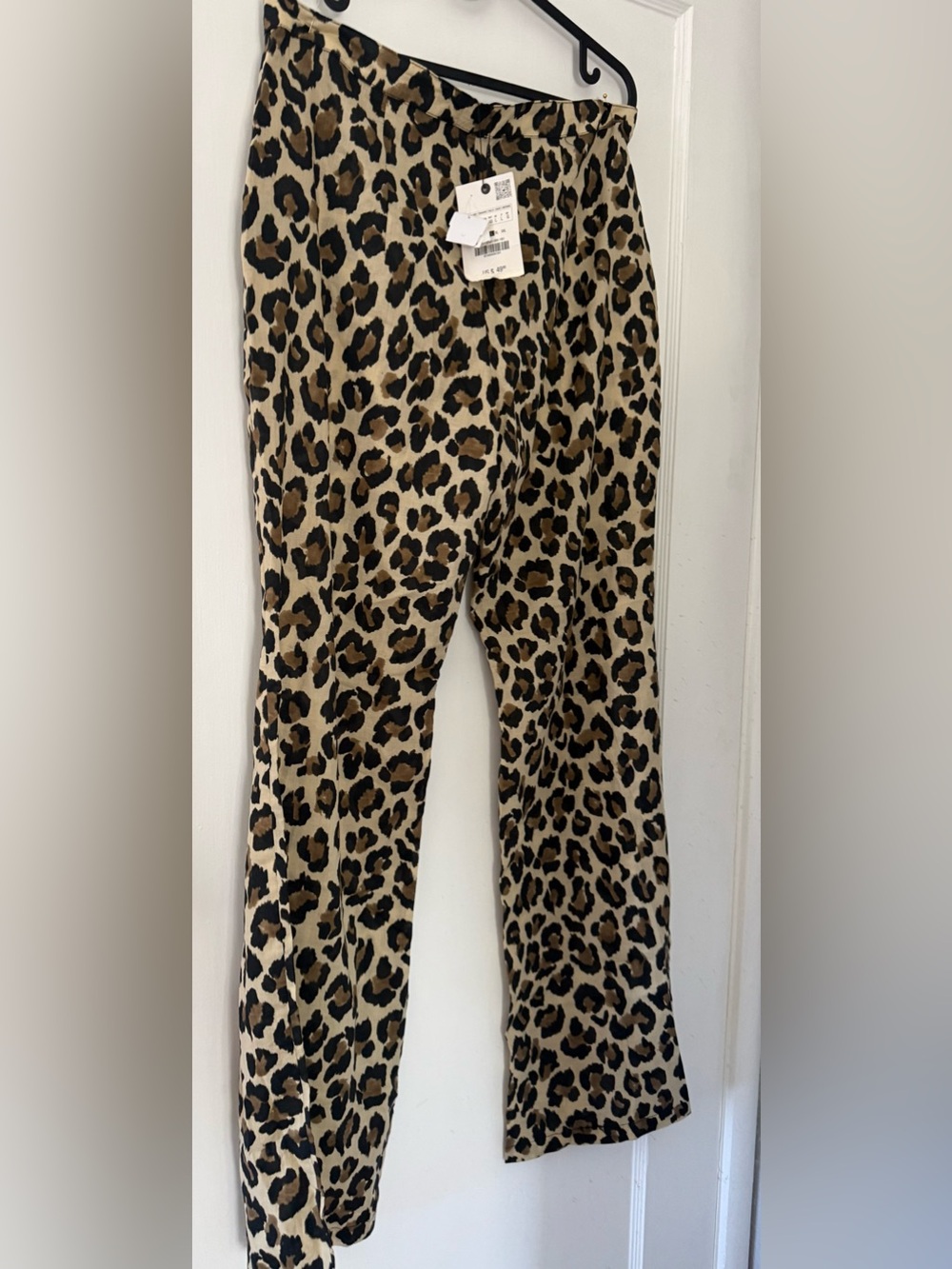 Zara Beige and Black Leopard Print Kids Leggings
